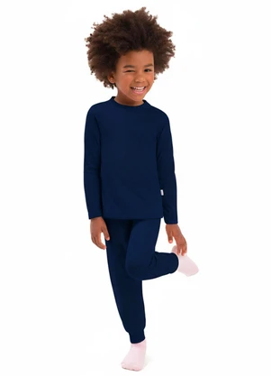 Duduka - Blusa Infantil Gola Molde Azul - DUDUKA