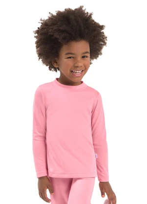 Duduka - Blusa Infantil Gola Molde Rosa - DUDUKA