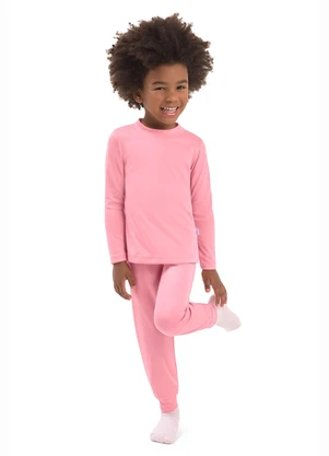 Duduka - Blusa Infantil Gola Molde Rosa - DUDUKA