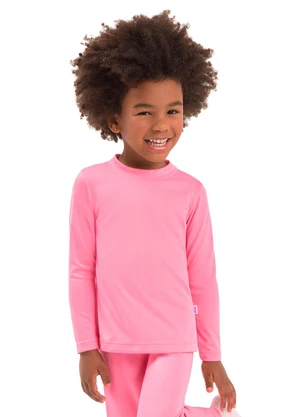 Duduka - Blusa Infantil Gola Molde Rosa - DUDUKA