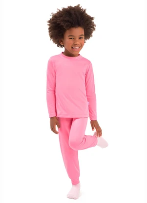 Duduka - Blusa Infantil Gola Molde Rosa - DUDUKA
