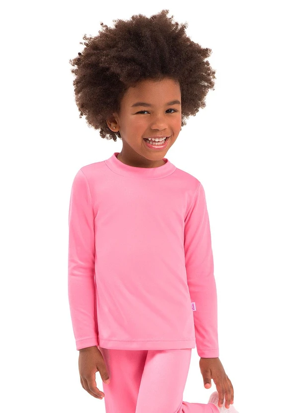 Duduka - Blusa Infantil Gola Molde Rosa