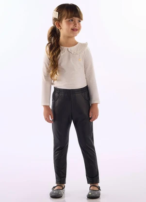 Up Baby - Blusa Infantil Gola Renda Branco - UP BABY