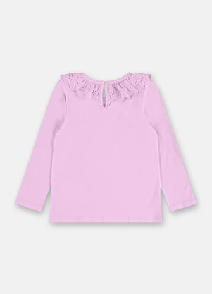 Up Baby - Blusa Infantil Gola Renda Roxo - UP BABY