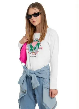 Gloss - Blusa Infantil Little Paradise Of Love Branco - GLOSS