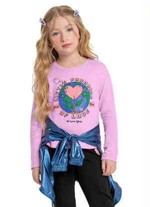 Gloss - Blusa Infantil Little Paradise Of Love Roxo - GLOSS