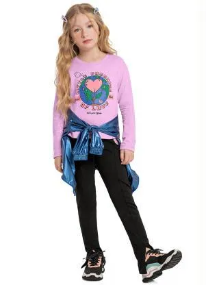 Gloss - Blusa Infantil Little Paradise Of Love Roxo - GLOSS
