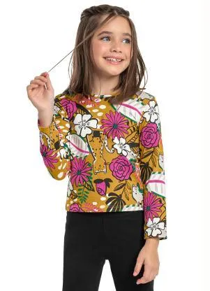 Quimby - Blusa Infantil Manga Longa Amarelo - QUIMBY