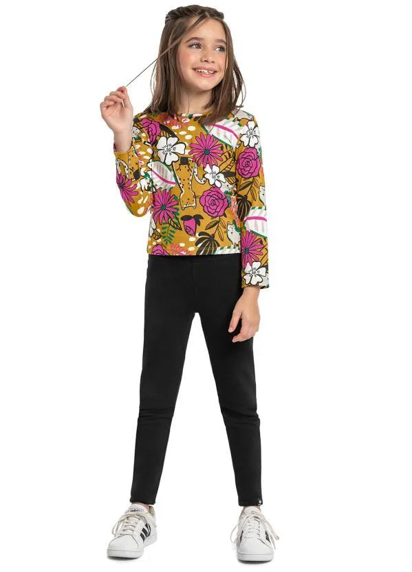 Quimby - Blusa Infantil Manga Longa Amarelo 2