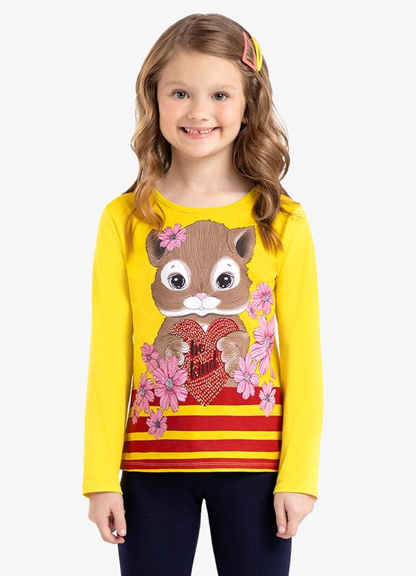 Rovi Kids - Blusa Infantil Manga Longa Amarelo