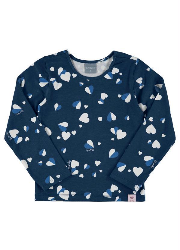 Quimby - Blusa Infantil Manga Longa Azul