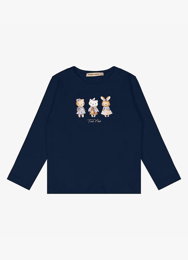 Trick Nick - Blusa Infantil Manga Longa Azul