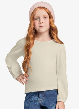 Trick Nick - Blusa Infantil Manga Longa Bege - TRICK NICK