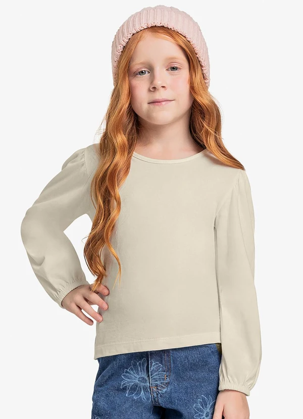 Trick Nick - Blusa Infantil Manga Longa Bege