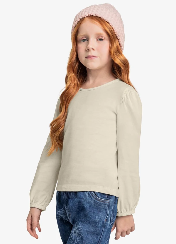 Trick Nick - Blusa Infantil Manga Longa Bege 4
