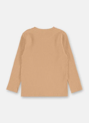 Up Baby - Blusa Infantil Manga Longa Bege - UP BABY