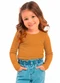 Duduka - Blusa Infantil Gola Molde Marrom - variação: Bege