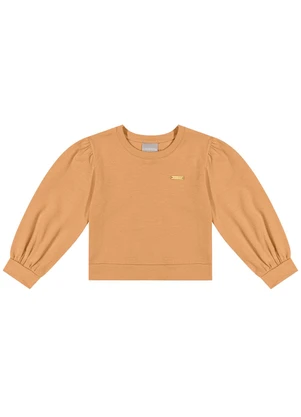 Colorittá - Blusa Infantil Manga Longa Bufante Laranja - COLORITTÁ