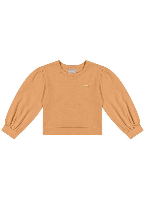 Colorittá - Blusa Infantil Manga Longa Bufante Laranja