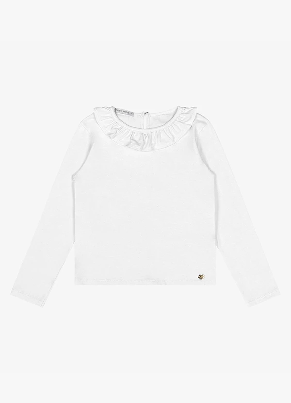 Trick Nick - Blusa Infantil Manga Longa Cotton Branco 4