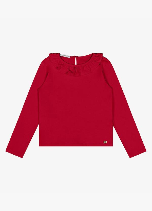 Trick Nick - Blusa Infantil Manga Longa Cotton Vermelho