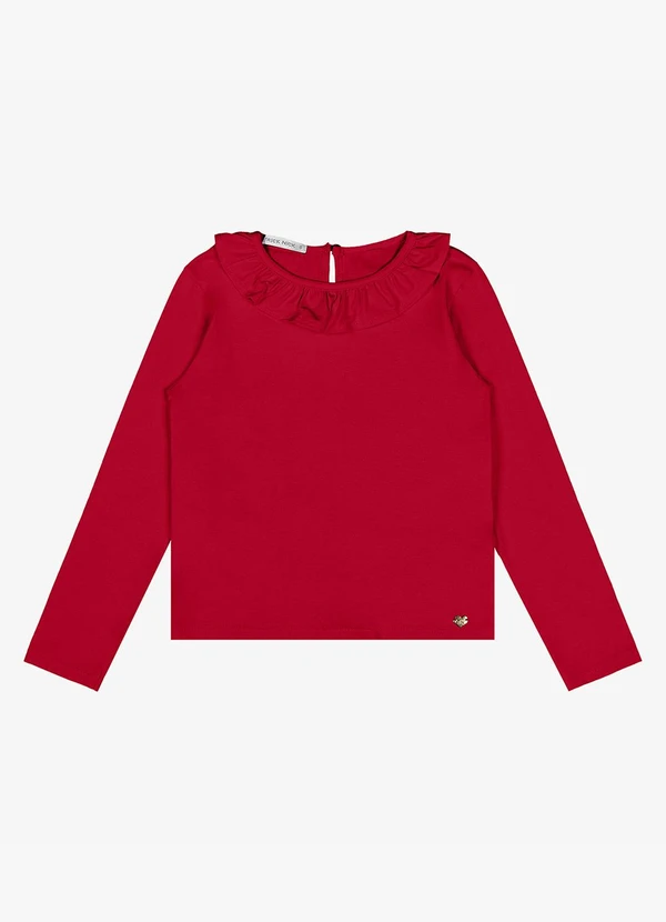 Trick Nick - Blusa Infantil Manga Longa Cotton Vermelho