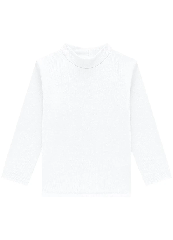 Marlan - Blusa Infantil Manga Longa em Punho Branco