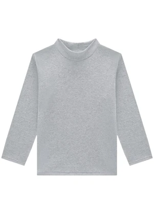 Marlan - Blusa Infantil Manga Longa em Punho Cinza - MARLAN
