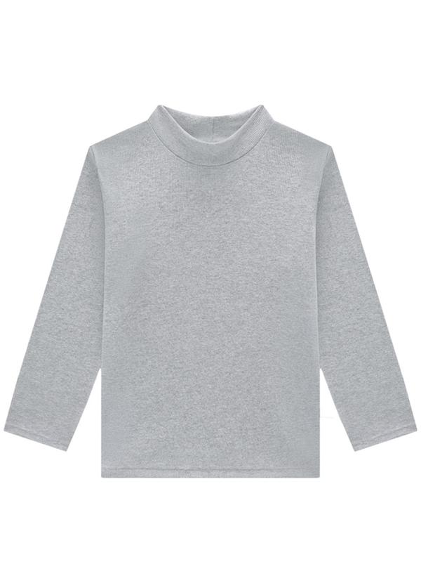Marlan - Blusa Infantil Manga Longa em Punho Cinza