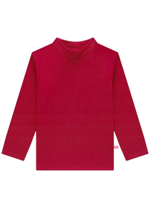 Marlan - Blusa Infantil Manga Longa em Punho Vermelho - MARLAN