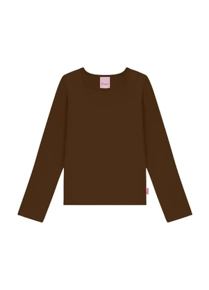 Duduka - Blusa Infantil Manga Longa Marrom - DUDUKA