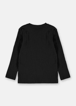 Up Baby - Blusa Infantil Manga Longa Preto - UP BABY