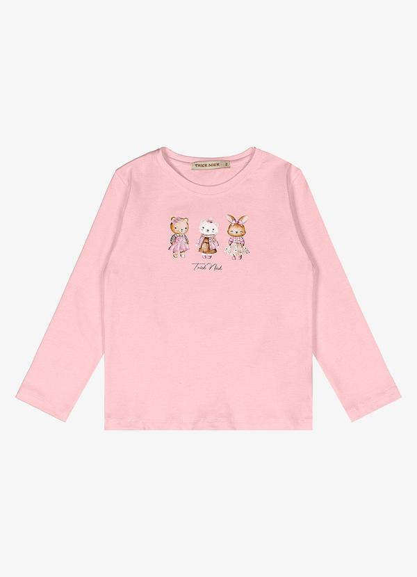 Trick Nick - Blusa Infantil Manga Longa Rosa