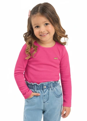 Duduka - Blusa Infantil Manga Longa Rosa - DUDUKA