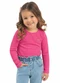 Duduka - Blusa Infantil Gola Molde Marrom - variação: Rosa