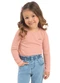 Duduka - Blusa Infantil Gola Molde Marrom - variação: Rosa