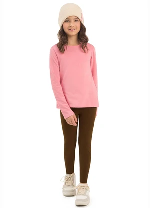 Duduka - Blusa Infantil Manga Longa Rosa - DUDUKA
