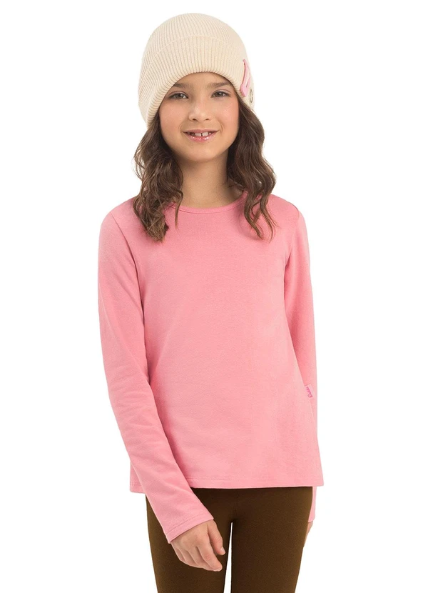 Duduka - Blusa Infantil Manga Longa Rosa