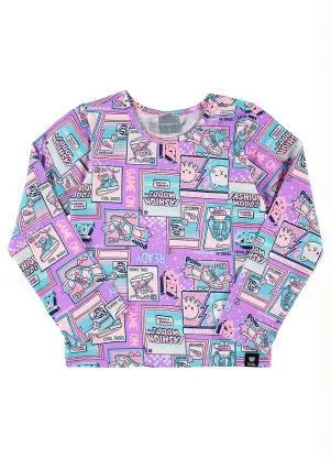 Quimby - Blusa Infantil Manga Longa Roxo - QUIMBY