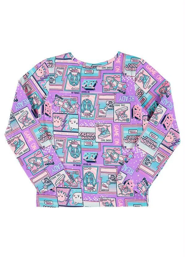 Quimby - Blusa Infantil Manga Longa Roxo 2