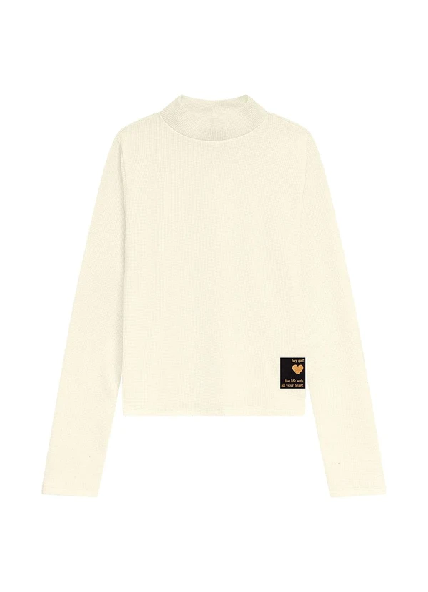 Duduka - Blusa Infantil Manga Longa Thermal Bege