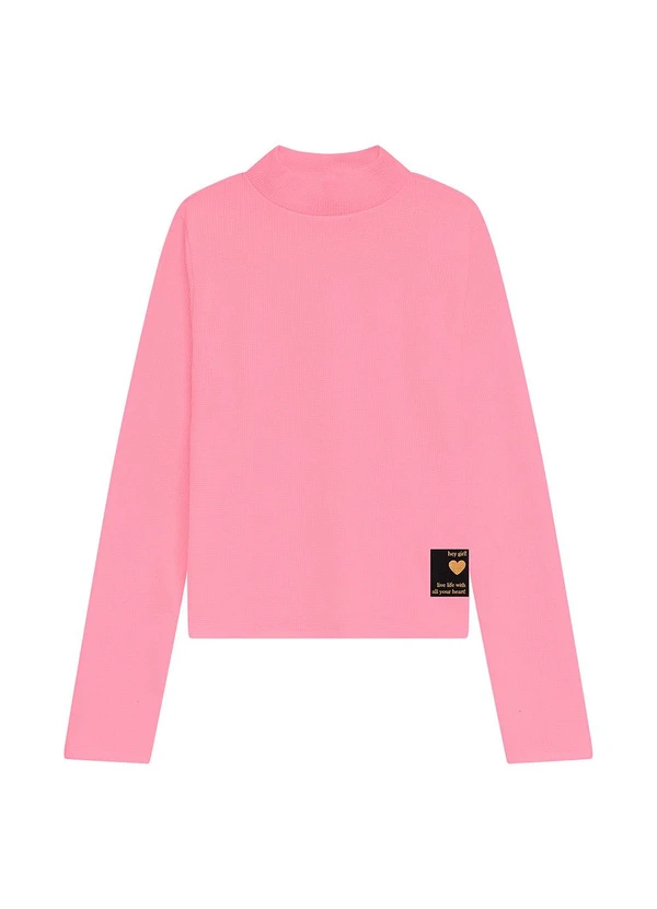 Duduka - Blusa Infantil Manga Longa Thermal Rosa