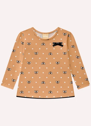 Milon - Blusa Infantil Menina Abelhas Marrom - MILON