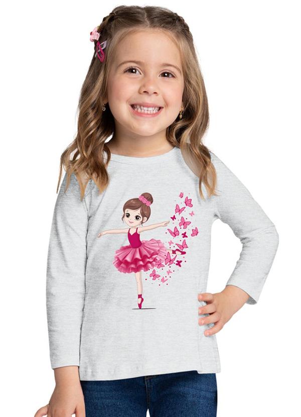 Kyly - Blusa Infantil Menina Bailarina Cinza