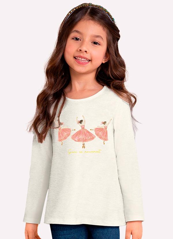 Milon - Blusa Infantil Menina Bailarinas Cinza