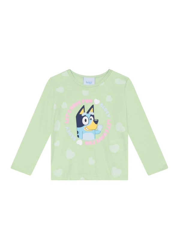 Brandili - Blusa Infantil Menina Bluey com Glitter Verde 3
