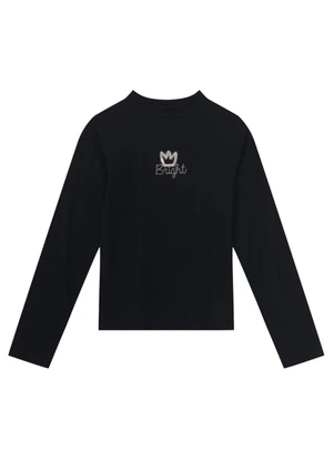 Brandili - Blusa Infantil Menina Brilhante Preto - BRANDILI