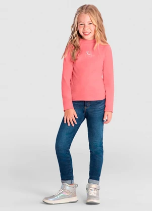 Brandili - Blusa Infantil Menina Brilhante Rosa - BRANDILI