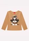 Kyly - Blusa Infantil Menina Cachorrinho Marrom - variação: Marrom