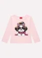 Kyly - Blusa Infantil Menina Cachorrinho Cinza - variação: Rosa